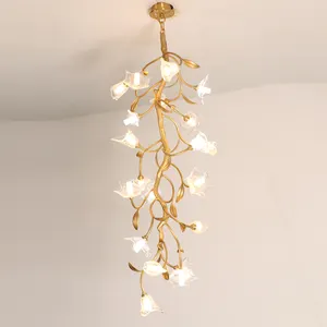 Best Selling Nordic Room Lighting Decor Lustre Copper Brass LED K9 Crystal Luxury Chandelier Modern Crystal Hanging Lamp Pendant
