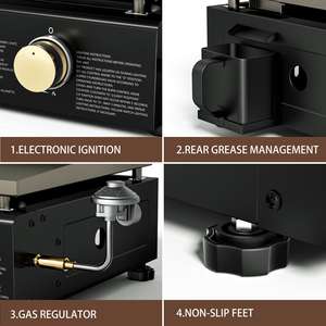 Miire ménage cuisine Table haut en acier inoxydable Teppanyaki 3 brûleurs gaz <span class=keywords><strong>Plancha</strong></span> plaque chauffante Bbq Barbecue gril pour jardin - Product Image 5