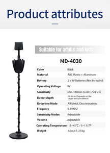 Fabrika fiyat sıcak satış MD4030P kolay kullanım acemi plaj kullanımı hobi hazine av yeraltı Metal dedektörü - Product Image 6