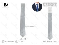 Corbata Formal para Hombre, Larga, Color Gris Plateado, 7.5cm, Satén Brillante - Product Image 3