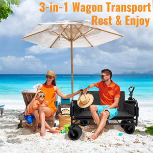 Chariot de plage pliable multifonctionnel de haute qualité pour le camping et les pique-niques en plein air - Product Image 4
