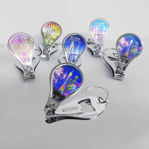 Custom Tourist Souvenirs Aluminum Foil Nail Scissors Luxury High Quality Bottle Opener Nail Clipper <b>Keychain</b> with Nail Clippers - Product Image 2