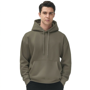 Sweat à capuche en polaire pour homme, mélange polyester/coton, respirant, séchage rapide, coupe classique, décontracté, hiver, couleur unie, personnalisable - Product Image 1