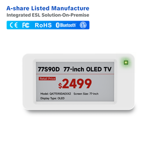 MinewTag 2,66 ''Etiquetas de electrones ESL Precio de cambio inteligente Etiqueta de precio digital Supermercado Sistema ESL Etiquetas de estante electrónico - Product Image 1