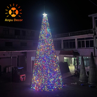3D Große Outdoor-Weihnachtsbaum-Lichtskulptur, Wasserdichter Pulverbeschichteter Eisenrahmen LED-Dekoration für Garten-Mittelpunkt und Veranstaltungen