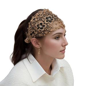 YASEEN Fashionable Women's Soft Headscarf <b>Hat</b>, Breathable and Eco-friendly Muslim Lace Pearl Headscarf, Suitable for All Seasons - Product Image 3