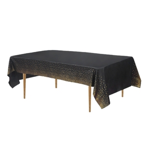 Wholesale 54" X 108" Rectangle Gold Dot Disposable Plastic Tablecloth Party Disposable <strong>Waterproof</strong> <strong>Table</strong> <strong>Cover</strong> Gold <strong>Table</strong> Cloths - Product Image 2