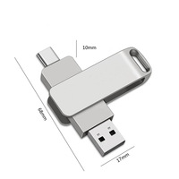 Alta Velocidad 32GB 64GB 128GB 256GB 512GB Memoria Pendrive 3,0 USB C Metal Swivel Usb Stick Tipo C 2 en 1 Otg Usb Flash Drive 1TB