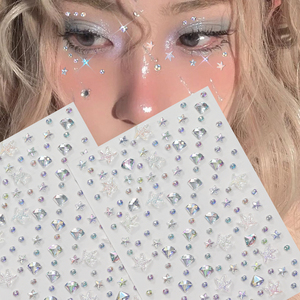 Autocollants de maquillage en <span class=keywords><strong>diamant</strong></span>, autocollants de perles 3D scintillants et colorés, bijoux, décoration pour les yeux et le visage, décoration de maquillage DIY pour festival de musique - Product Image 3