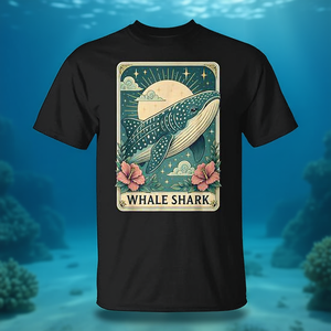 Camiseta con diseño de carta del tarot de Tiburón Ballena, unisex, talla mediana para adultos, diseño gráfico con estampado de animales marinos - Product Image 3