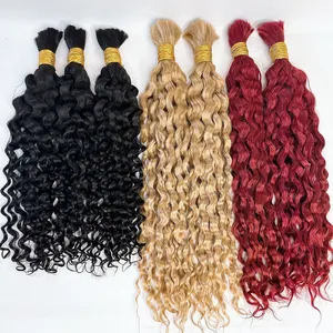 Goddess Braiding Bulk 100% Human Hair Boho Braids Extensions Wavy and Curly Bulk Human Braiding Hair