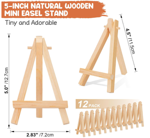 Mini Caballete de Madera Natural de Alta Calidad - Soporte Triangular para Cuadros, Tarjetas de Mesa para Bodas y Decoración de Fiestas - Product Image 2