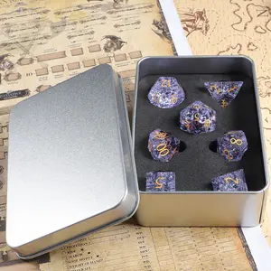 Custom Dice Manufacturer Handmade Polyhedral Crystal Glass Dice Set DND Gemstone Dice For Board Games