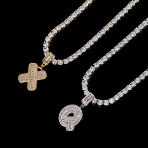 <span class=keywords><strong>Collar</strong></span> <span class=keywords><strong>con</strong></span> Iniciales Personalizadas NUOYA para <span class=keywords><strong>Hombre</strong></span>, <span class=keywords><strong>con</strong></span> Piedras Baguette, Estilo Hip Hop, Colgante <span class=keywords><strong>con</strong></span> Nombre, Joyería Personalizada - Product Image 6
