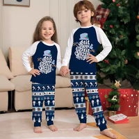 Pyjamas de Noël Respirants Prêts à Expédier pour Famille, Ensembles Assortis Grande Taille à Manches Courtes à Motif Dessin Animé avec Vêtements pour Animaux de Compagnie Chien