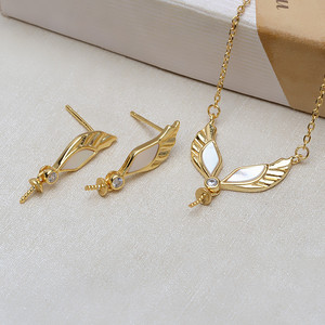 Pendentif en argent S925 Wenchi, perle 7-13, tendance, pour femme, boucles d'oreilles, kit de bijoux DIY, plateau vide, accessoires raffinés, Chine 15877 - Product Image 1