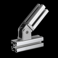 Connecteur universel pivotant réglable en zinc 40x40 pour profilés industriels en aluminium avec trou central