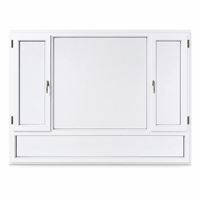 Fenêtre à battant moderne en PVC avec panneau fixe, double vitrage, ouverture à bascule, moustiquaire magnétique pour salon et salle de bain
