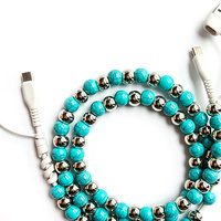 Câbles de données perlés anti-casse 4 en 1, câble de type C, accessoires électroniques tendance