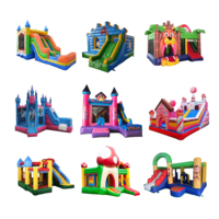 Château gonflable commercial en PVC avec toboggan pour enfants, idéal pour les fêtes en extérieur