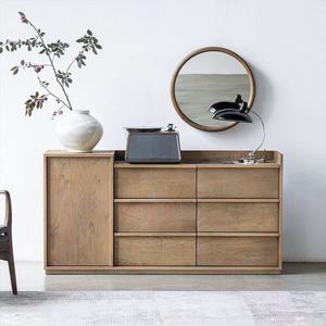 Moderno y Minimalista Mueble de Almacenamiento con 6 Cajones de Madera de Teca Africana para Sala de Estar y Uso en Hoteles - Product Image 1