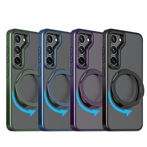 360 Rotation support de téléphone étui de téléphone portable <span class=keywords><strong>pour</strong></span> <span class=keywords><strong>Samsung</strong></span> <span class=keywords><strong>Galaxy</strong></span> S23 Ultra S22 Plus S21 <span class=keywords><strong>S20</strong></span> porte-anneau givré mat couverture <span class=keywords><strong>coque</strong></span> - Product Image 1