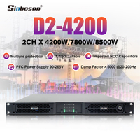 D2-4200 2*4200W 8 Ω 18/21 pouces Subwoofer haut-parleur amplificateur à faible bruit Noctua ventilateurs conception pour Home cinéma maison utilisation