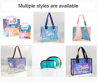 Sac en plastique transparent en PVC avec poignées Sac d'emballage cadeau transparent réutilisable