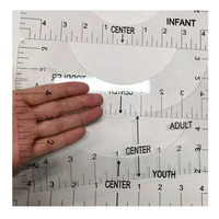 Guide de règle d'alignement de T-Shirt transparent 4 pièces Kit de couture Instrument de dessin en plastique technique pour le placement de chemise