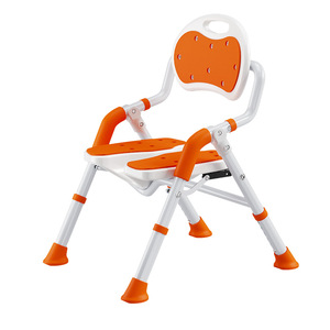 Folding <b>Bathroom</b> <b>Stool</b> For Seniors Non Slip Shower Seat With Suction Cups Orange Aluminum Alloy 72x19x55cm - Product Image 3