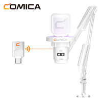 Microphone de jeu sans fil COMICA EJoy Uni Pro(A) blanc USB-C en métal cardioïde avec éclairage RGB et latence <20ms pour le streaming
