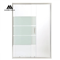 Mars Villa Paroi de douche coulissante réglable 120-140 cm, Lignes Blanches, Fabriqué en Chine, Style Personnalisé, Fournisseur