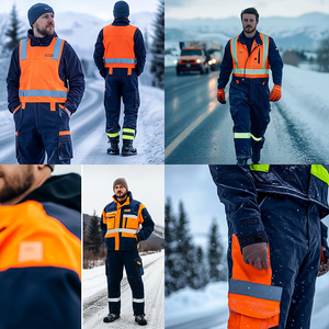 Biểu Tượng Tùy Chỉnh Kỹ Sư Công Nghiệp Đường Công Nhân Đồng Phục Hi VIS An Toàn Phản Quang Khả năng Hiển Quang Cao Không Thấm Nước Áo Khoác Quần Phù Hợp Với - Product Image 2