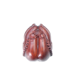 Bloodwood Wood Carving Hands Together <b>Keychain</b> Portable Decorative Ornament For Gift - Product Image 4