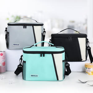 Venta caliente portátil Oxford poliéster almuerzo nevera bolsa impermeable Oficina al aire libre fiesta Picnic cremallera duradero elegante para - Product Image 5