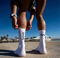 Chaussettes de course à compression personnalisées avec rembourrage, chaussettes de cyclisme haute performance, vente en gros, faible MOQ, chaussettes de sport athlétiques pour hommes