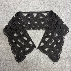 Dentelle fantaisie noire soluble dans l'eau, style coréen, avec motif floral pour col de chemisier – Vente en gros - Product Image 3
