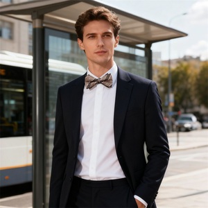 Corbata de Moño Ajustable de Color Sólido para Hombre, Estilo Caballero Británico Moderno, <span class=keywords><strong>con</strong></span> <span class=keywords><strong>Tirantes</strong></span> <span class=keywords><strong>a</strong></span> <span class=keywords><strong>Juego</strong></span> para Fiestas de Negocios - Product Image 3