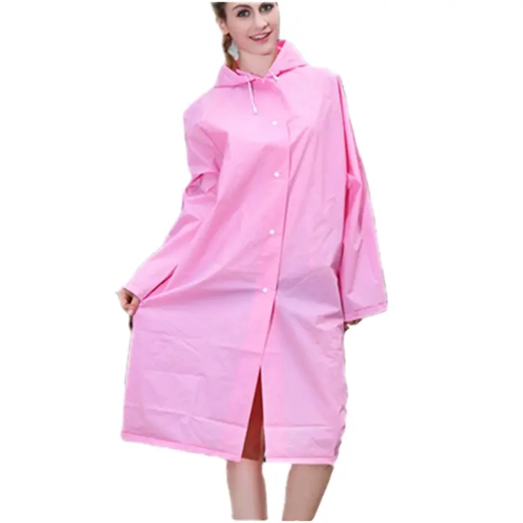 travel Long raincoat EVA Reusable Raincoat Thickened Waterproof Rain Coat Women Transparent Waterproof Rainwear Hiking Poncho