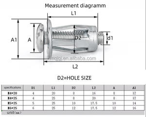 Tuerca Remachable Ciega de Acero Inoxidable con Cabeza Plana, Galvanizada y Niquelada, Tuerca de Expansión Metálica en Forma de Pétalo para Paredes Huecas y Revestimientos Metálicos - Product Image 2