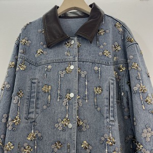 Chaqueta <span class=keywords><strong>vaquera</strong></span> de <span class=keywords><strong>mujer</strong></span> con bordado de manga larga, estilo casual y temperamental, nueva moda primavera 2026 al por mayor - Product Image 4