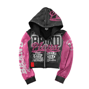 Personalized Design and OEM Production Men's Zipper Hoodie and Shorts <b>Set</b> Casual Fashion Street Style Two Piece Clothing - Product Image 5