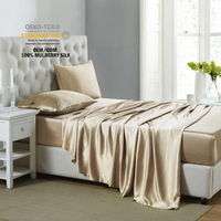 Ensemble de literie en soie artificielle, drap-housse en soie, tailles simple, double, queen, king