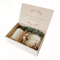 Boîte de rangement rectangulaire en bois de pin naturel pour artisanat, avec logo imprimé, peinte en blanc, boîte à souvenirs en bois pour mariage