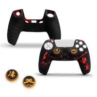 Housse de protection en silicone pour manette PS5 avec 2 protections de joysticks antidérapantes en silicone