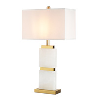Lampe de bureau en tissu LED de luxe en marbre nordique pour hôtel