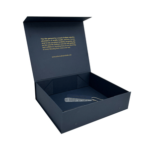 Sang Trọng Biểu Tượng Tùy Chỉnh Gấp Các Tông Màu Xanh Dập Nóng Cứng Nhắc Từ Đóng Cửa Hộp Giấy Giày T-Shirt Hộp - Product Image 4