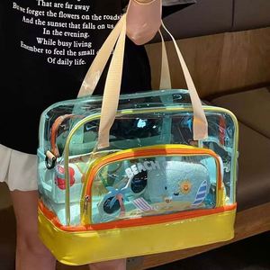 Bolsa de natación de PVC con separación de ropa seca y húmeda, bolsa de playa con dibujos animados para niños, neceser transparente, bolso de gran capacidad para mujer - Product Image 6