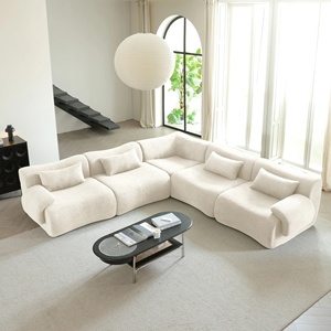 Gran oferta de sofás de terciopelo holandés L, muebles para el hogar, sofás de tela seccionales rectangulares de tres asientos, sala de estar barata - Product Image 2