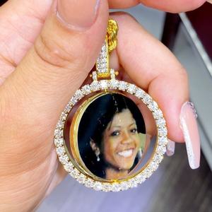 Ciondolo con foto in stile Hip Hop VVS Moissanite in argento Sterling 925 con immagine collana ciondoli e ciondoli unici - Product Image 2